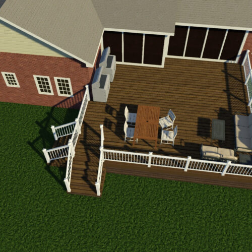 Rendering of a proposed deck builder to show the vision of the space