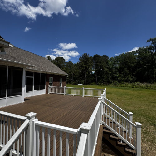 Titan Decks- Local Deck Builder-NC- New Trex Composite Toasted Sand Deck Build After Photo 9