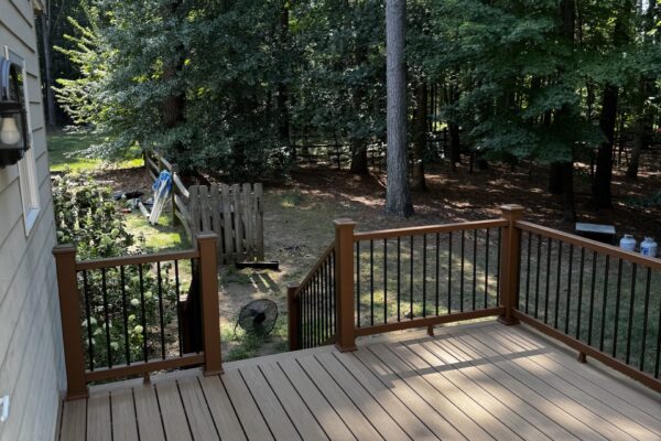 Custom Trex Golden Hour composite deck resurface and extension in Mount Holly NC - Photo 2