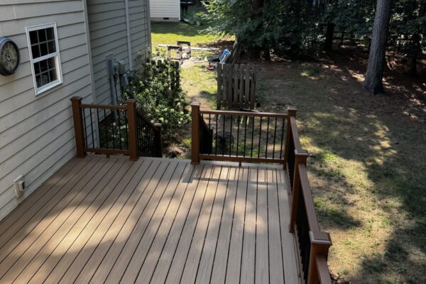 Custom Trex Golden Hour composite deck resurface and extension in Mount Holly NC - Photo 3