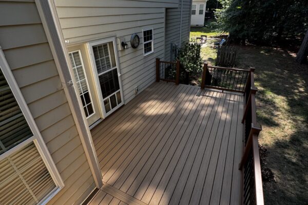 Custom Trex Golden Hour composite deck resurface and extension in Mount Holly NC - Photo 4