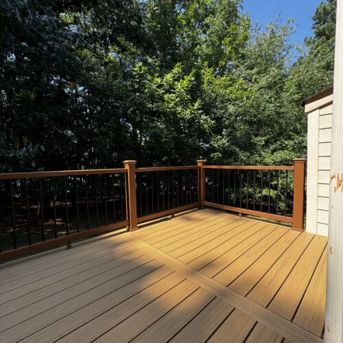 Custom Trex Golden Hour composite deck resurface and extension in Mount Holly NC - Photo 5