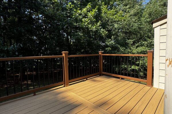 Custom Trex Golden Hour composite deck resurface and extension in Mount Holly NC - Photo 5