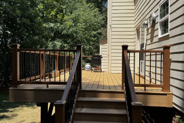 Custom Trex Golden Hour composite deck resurface and extension in Mount Holly NC - Photo 7