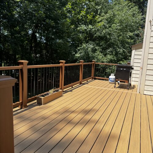 Custom Trex Golden Hour composite deck resurface and extension in Mount Holly NC - Photo 8