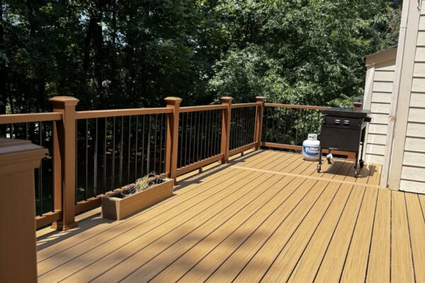 Custom Trex Golden Hour composite deck resurface and extension in Mount Holly NC - Photo 8