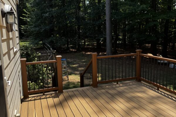 Custom Trex Golden Hour composite deck resurface and extension in Mount Holly NC - Photo 9