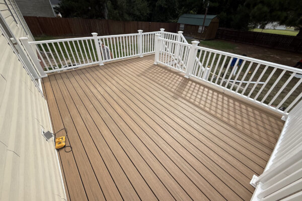 Trex Golden Hour composite decking installed with hidden fasteners